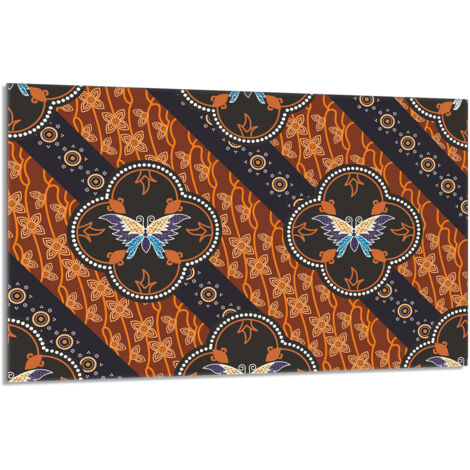 Plaque de protection en verre pour poêle 80x52 Butterfly (1/5)