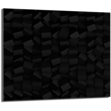 Plaque de protection en verre pour poêle 60x52 Noir (1/5)