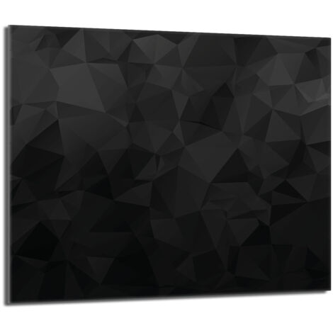 Plaque de protection en verre pour poêle 60x52 Noir
