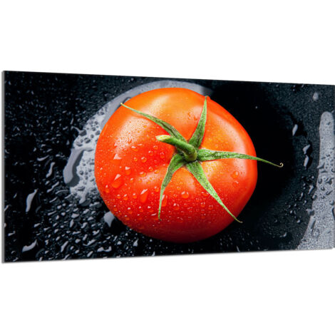 Plaque de protection en verre pour poêle 90x52 Tomate (1/5)