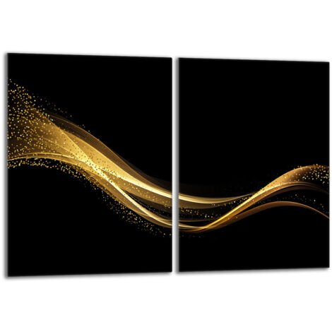 Plaque de protection en verre pour poêle 2x40x52 Noir (1/5)