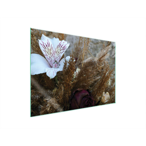 PLAQUE DE PROTECTION EN VERRE POUR POÊLE 70x52 ORCHIDÉE (1/5)