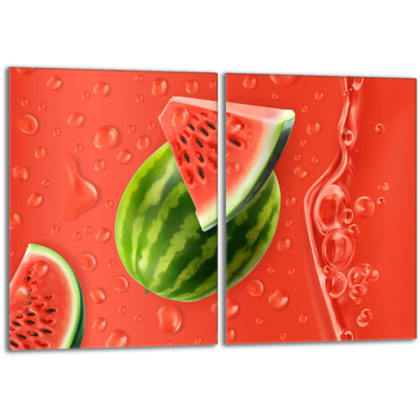 Plaque de protection en verre pour poêle 2x40x52 Pastèque (1/5)