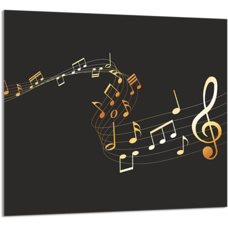 PANNEAU DE VERRE POUR CUISINE 65x60 Musique (1/5)