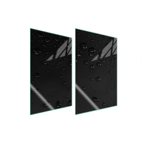 PLAQUE DE PROTECTION EN VERRE POUR CUISINE 2x35x52 GOUTTES (1/5)