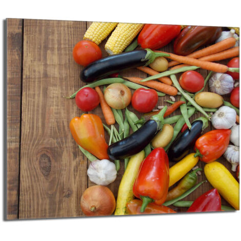 Plaque de protection en verre pour la cuisinière 60x52 Légumes (1/5)