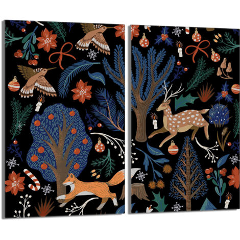 Plaque de protection en verre pour le poêle 2x30x52 Animaux (1/5)