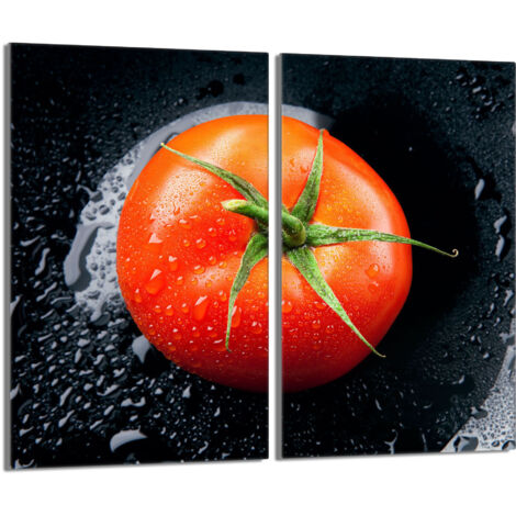 Plaque de protection en verre pour poêle 2x30x52 Tomate (1/5)