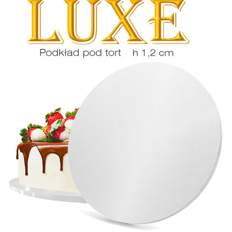 Plateau à gâteau blanc 25 cm, 1,2 cm d'épaisseur, épais, de la marque Luxe Brand4Cake