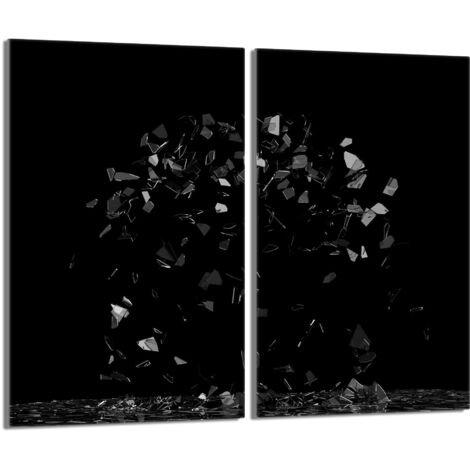 Plaque de protection en verre pour poêle 2x30x52 Noir (1/5)