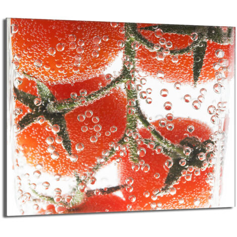 Plaque de protection en verre pour poêle 60x52 Tomate (1/5)