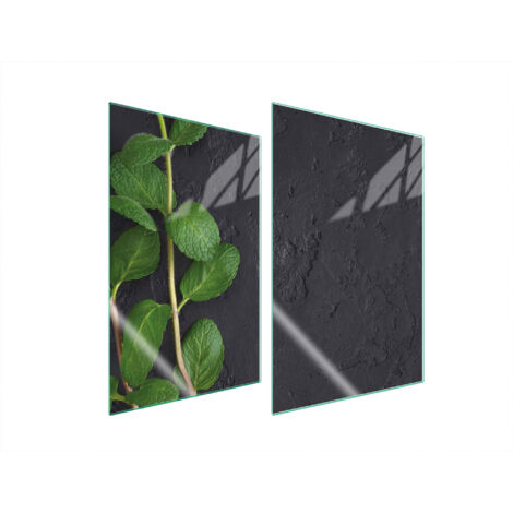 PLAQUE DE PROTECTION EN VERRE POUR CUISINE 2x35x52 MENTHE (1/5)