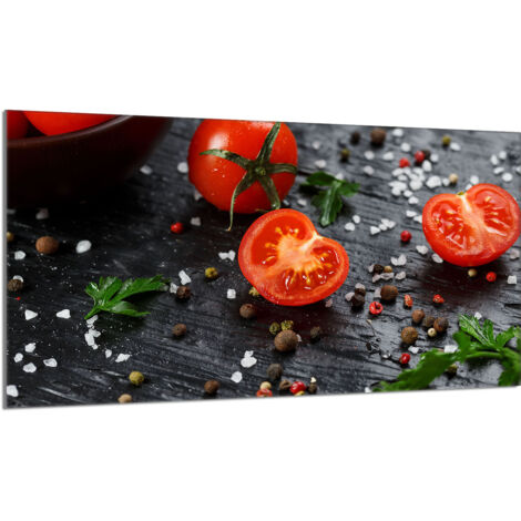 Plaque de protection en verre pour poêle 90x52 Tomate (1/5)