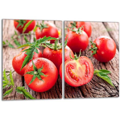Plaque de protection en verre pour poêle 2x40x52 Tomates (1/5)