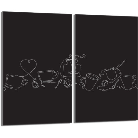 Plaque de protection en verre pour poêle 2x30x52 Noir (1/5)