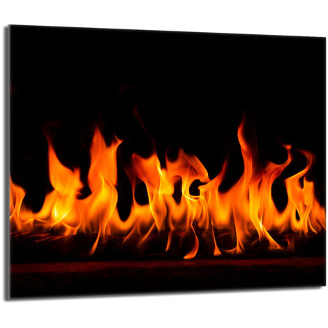 Plaque de protection en verre pour poêle 60x52 Fire (1/5)