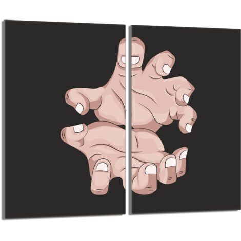 Plaque de protection en verre pour le poêle 2x30x52 Mains (1/5)