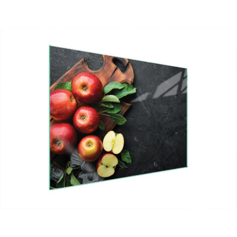 PLAQUE DE PROTECTION EN VERRE POUR POÊLE 70x52 POMME (1/5)
