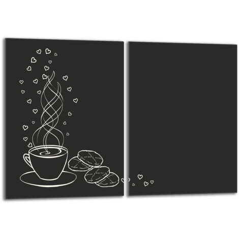 Plaque de protection en verre pour la cuisinière 2x40x52 Café (1/5)
