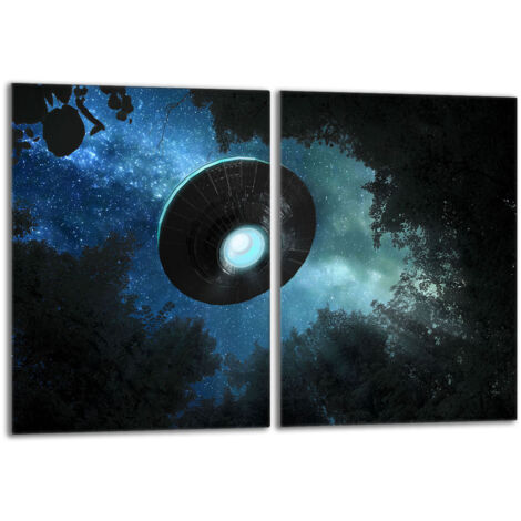 Plaque de protection en verre pour poêle 2x40x52 UFO (1/5)