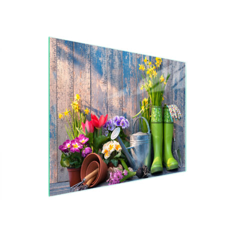 Coloray Planche à découper 2x30x52cm Avec Une Image Impression Verre de Sécurité Verre Trempé Tapis de Découpe Induction Cuisson Protection Plaque - rivière Forêt coucher du soleil de neige