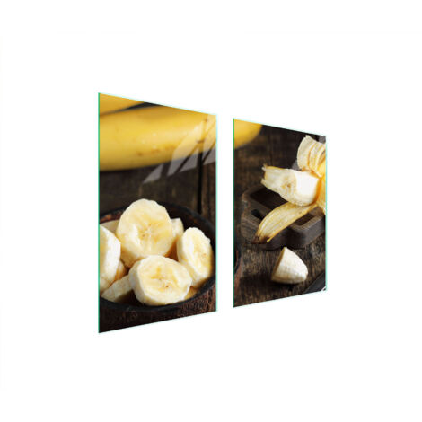 PLAQUE DE PROTECTION EN VERRE POUR CUISINE 65x52 BANANE (1/5)