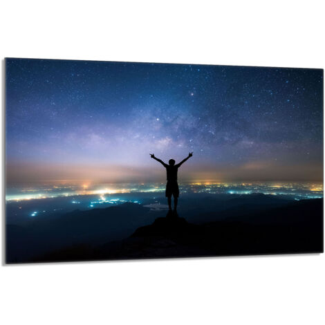 Plaque de protection en verre pour poêle 80x52 Étoiles (1/5)