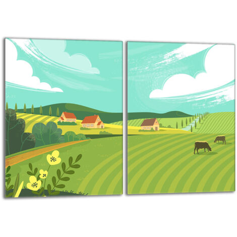 Plaque de protection en verre pour le poêle 2x40x52 Village (1/5)