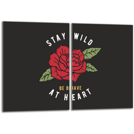 Plaque de protection en verre pour poêle 2x40x52 Rose (1/5)