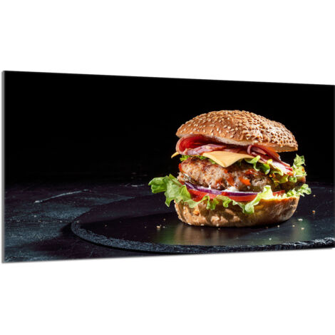 Plaque de protection en verre pour la cuisinière 90x52 Hamburger (1/5)