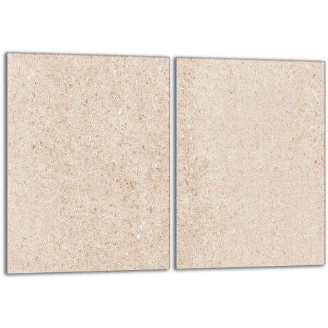 Plaque de protection en verre pour poêle 2x40x52 Beige