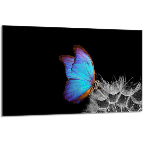Plaque de protection en verre pour poêle 80x52 Butterfly