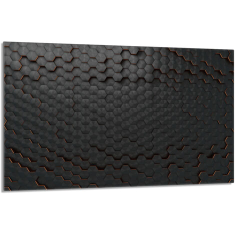 Plaque de protection en verre pour poêle 80x52 Noir (1/5)