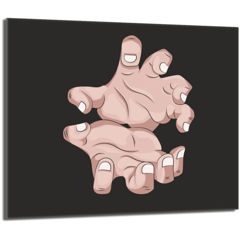 Plaque de protection en verre pour le poêle 60x52 Mains (1/5)