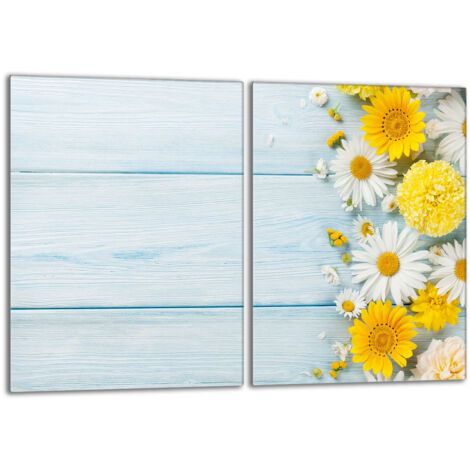Plaque de protection en verre pour poêle 2x40x52 Camomille (1/5)