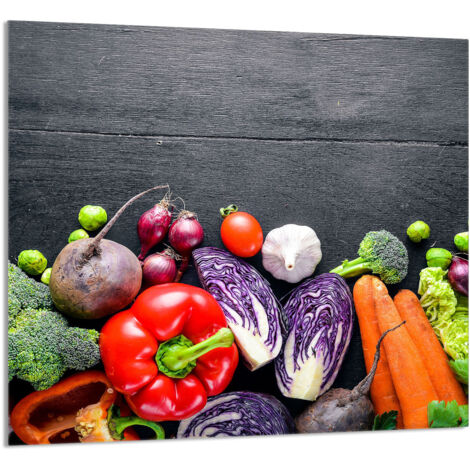 PANNEAU DE VERRE POUR CUISINE 65x60 Légumes (1/5)