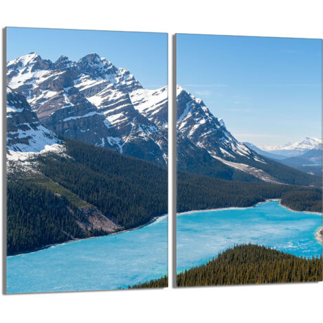 Plaque de protection en verre pour le poêle 2x30x52 Montagnes (1/5)