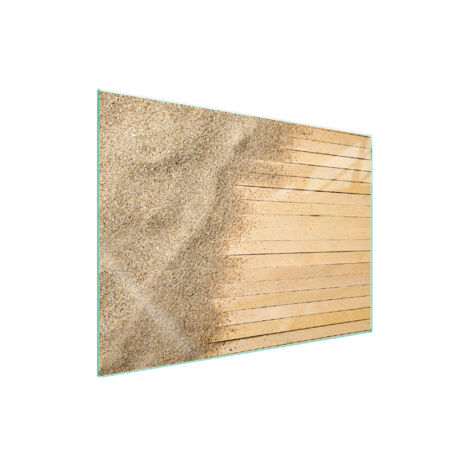 PLAQUE DE PROTECTION EN VERRE POUR POÊLE 70x52 SABLE (1/5)