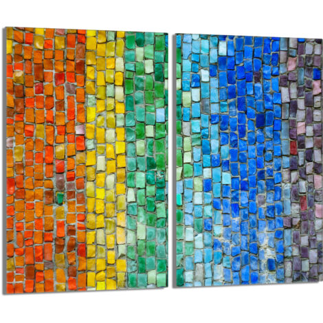 Plaque de protection en verre pour poêle 2x30x52 Coloré (1/5)