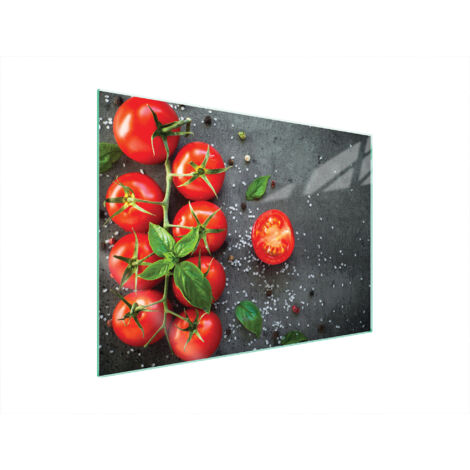 PLAQUE DE PROTECTION EN VERRE POUR POÊLE 70x52 TOMATES (1/5)