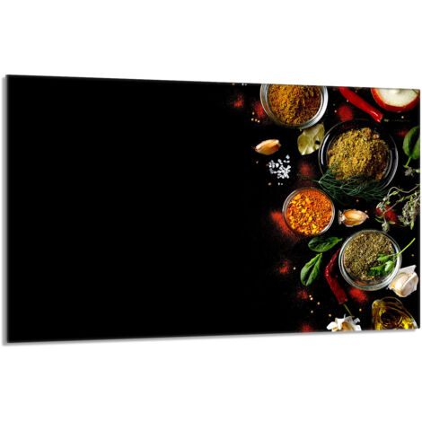 Plaque de protection en verre pour poêle 80x52 Épices (1/5)