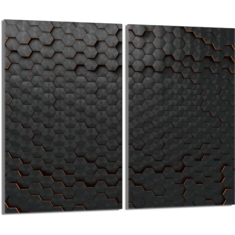 Plaque de protection en verre pour poêle 2x30x52 Noir (1/5)