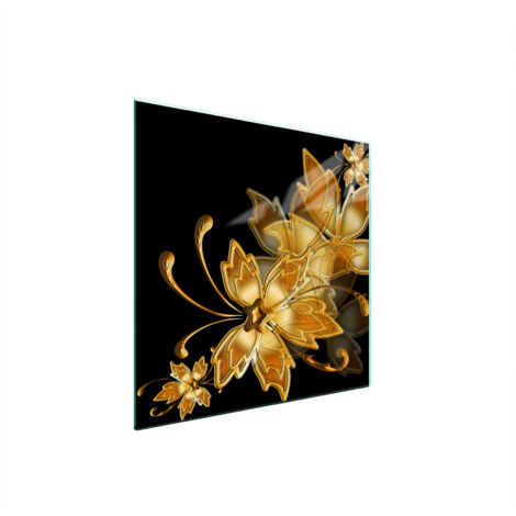 PLAQUE DE PROTECTION EN VERRE POUR POÊLE 50x52 OR