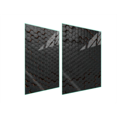 PLAQUE DE PROTECTION EN VERRE POUR POÊLE 70x52 NOIRE (1/5)