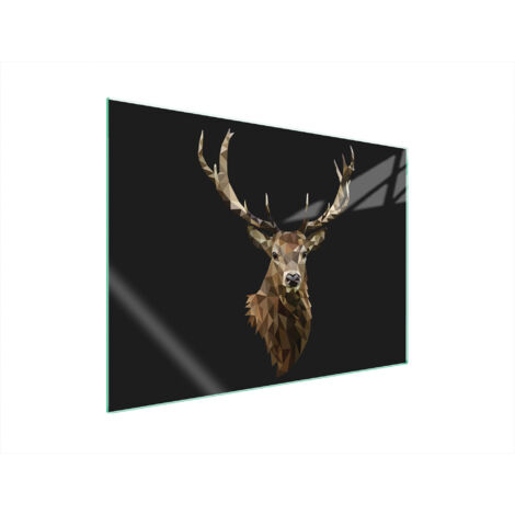 PLAQUE DE PROTECTION EN VERRE POUR POÊLE 70x52 CERF (1/5)