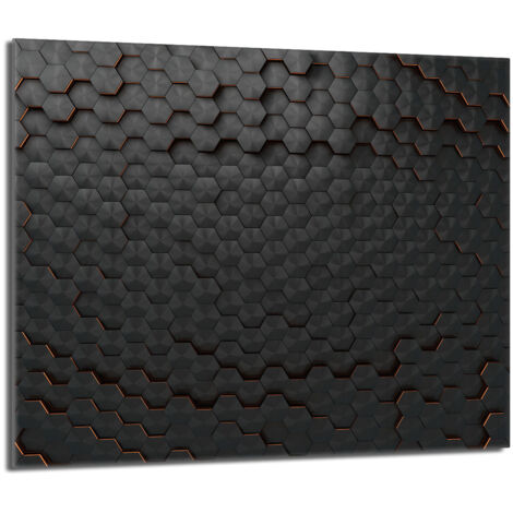 Plaque de protection en verre pour poêle 60x52 Noir (1/5)