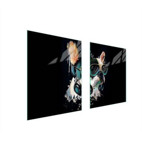 PLAQUE DE PROTECTION EN VERRE POUR POÊLE 85x52 DOG (1/5)