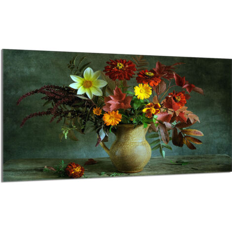Protection de plaque de cuisson en verre 90x52 Fleurs