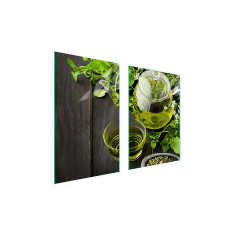 PLAQUE DE PROTECTION EN VERRE POUR CUISINE 65x52 BOISSON (1/5)