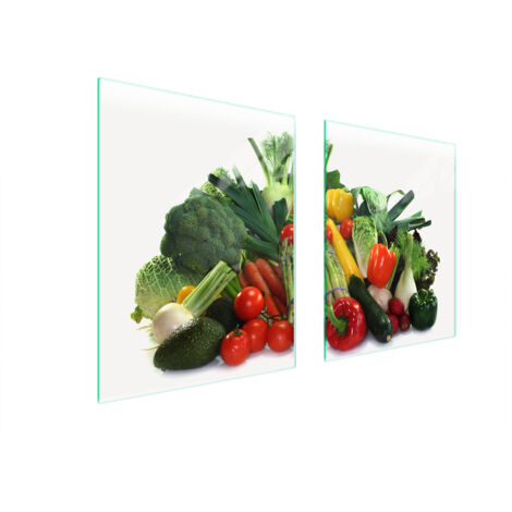 PLAQUE DE PROTECTION EN VERRE POUR POÊLE 85x52 LÉGUMES (1/5)